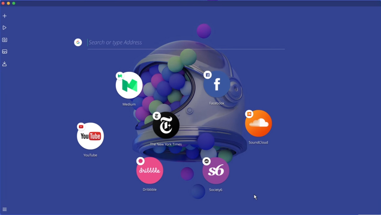 Концепт-браузер Opera Neon позволяет сделать скриншот любой части веб-страницы
